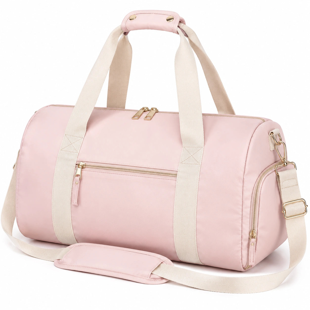 Bolsa de viaje 48 x 25 x 28 cm rosa de poliéster con correa ajustable y compartimentos