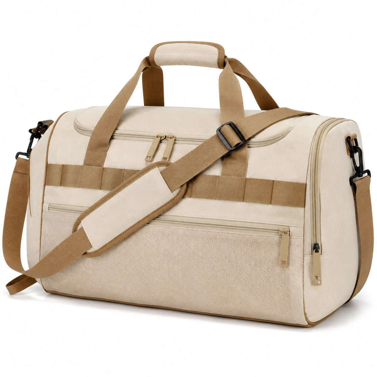 Bolsa de viaje 50 x 25 x 30 cm de tejido beige - equipaje de mano con correa ajustable