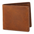 Cartera de cuero marrón 11.5 x 9.5 cm plegable