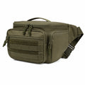 Riñonera 32 x 18 x 12 cm textil verde para uso diario con múltiples bolsillos